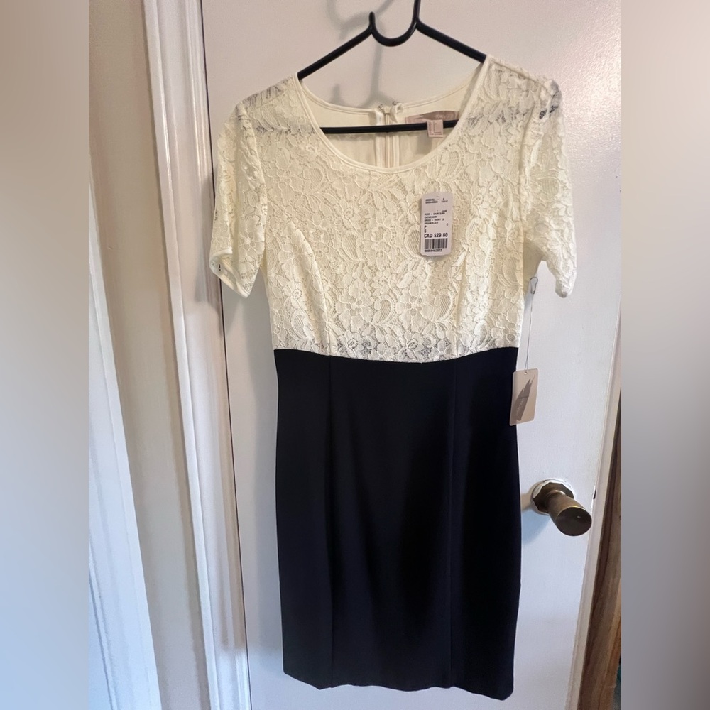 F21 Black and Cream Lace Dress